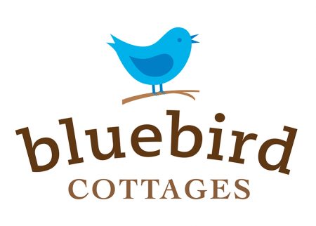 logo design for bluebird cottages of bicknell, utah