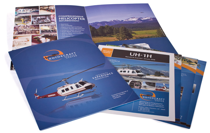 Folder, Shell Sheets, Brochures designed for Rotorcraft Service Center