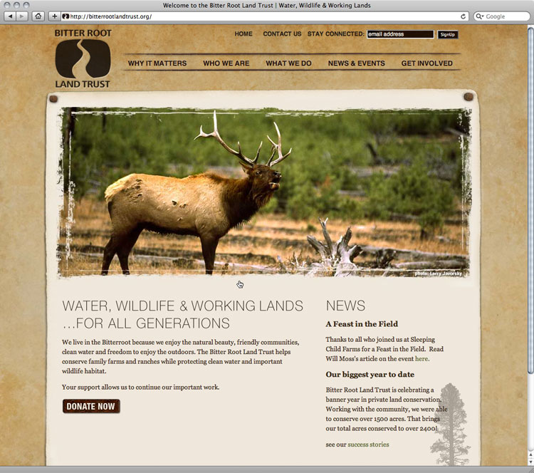Website Design for Bitterroot Land Trust