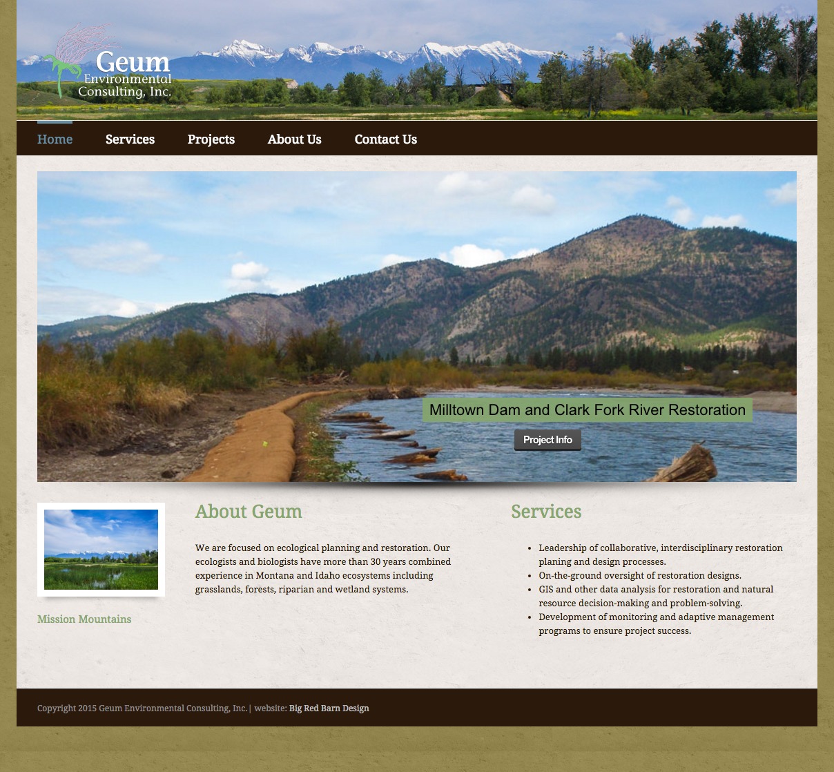 image of website design for geum environmental consulting