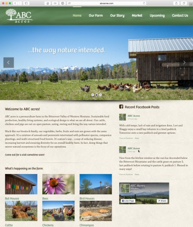 website design for montana permaculture farm, abc acres